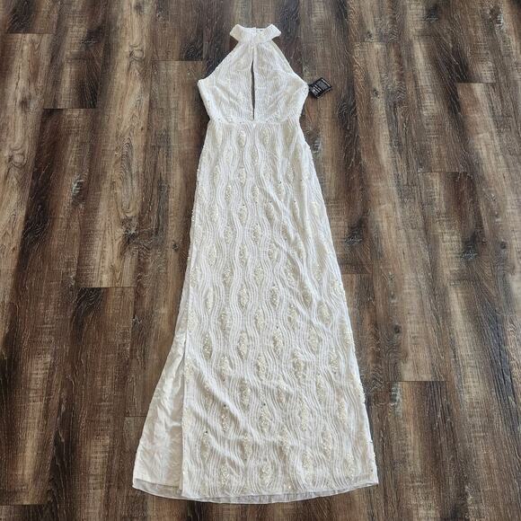 Retrofete Prima Dress in White Sequins Beaded Small NWT Sleeveless Maxi - Picture 3 of 13